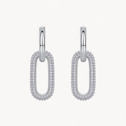 Theiaura Pavé Moissanite Paperclip Drop Earrings - THEIAURA&CO.