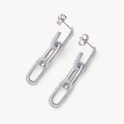 Theiaura Pavé Moissanite Paperclip Drop Earrings - THEIAURA&CO.