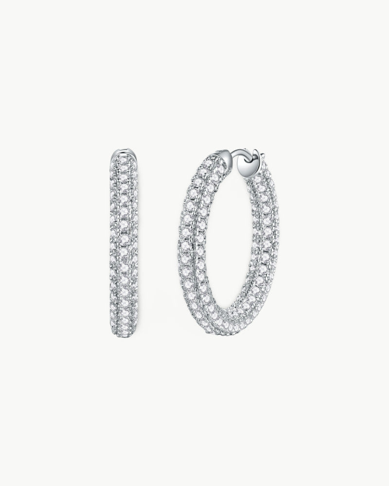 Theiaura Pavé Moissanite Tube Hoop Earrings - THEIAURA & CO.
