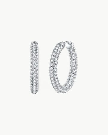 Theiaura Pavé Moissanite Tube Hoop Earrings - THEIAURA & CO.