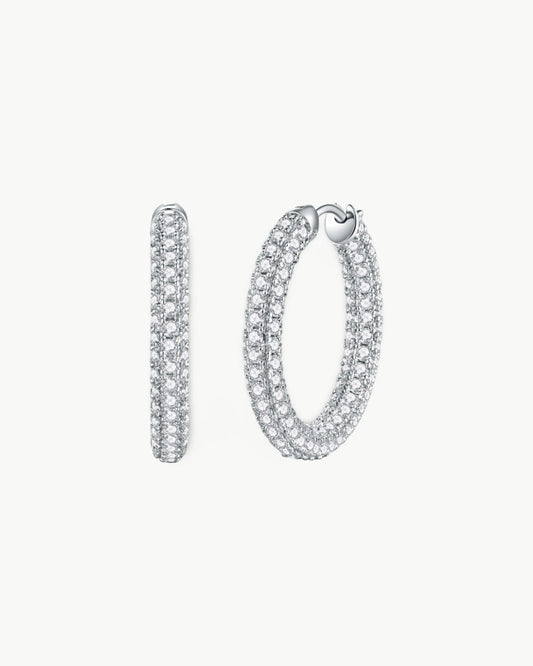 Theiaura Pavé Moissanite Tube Hoop Earrings - THEIAURA & CO.