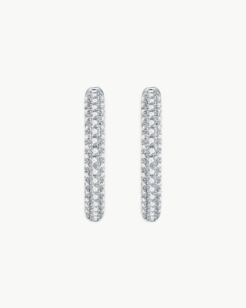 Theiaura Pavé Moissanite Tube Hoop Earrings - THEIAURA & CO.