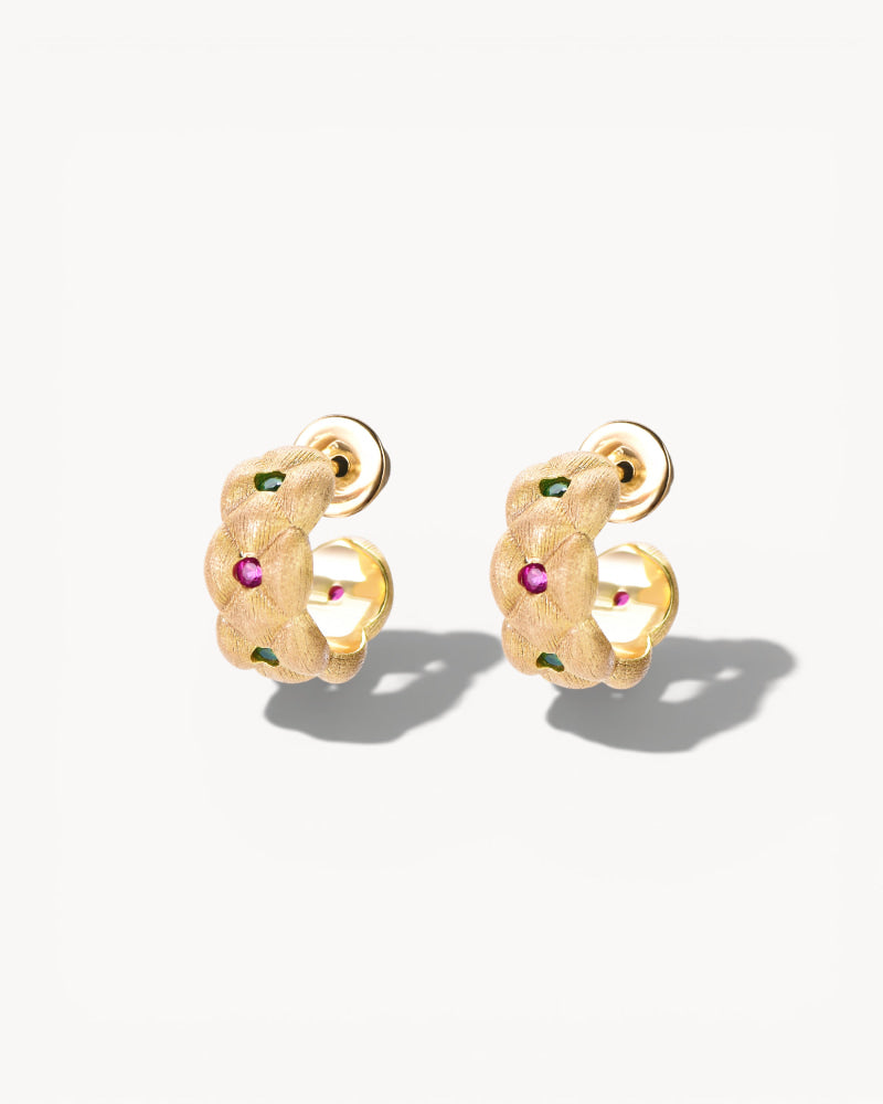 Theiaura Petal Quilt Hoop Earrings - THEIAURA&CO.