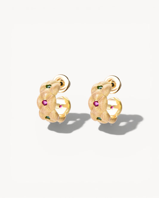 Theiaura Petal Quilt Hoop Earrings - THEIAURA&CO.