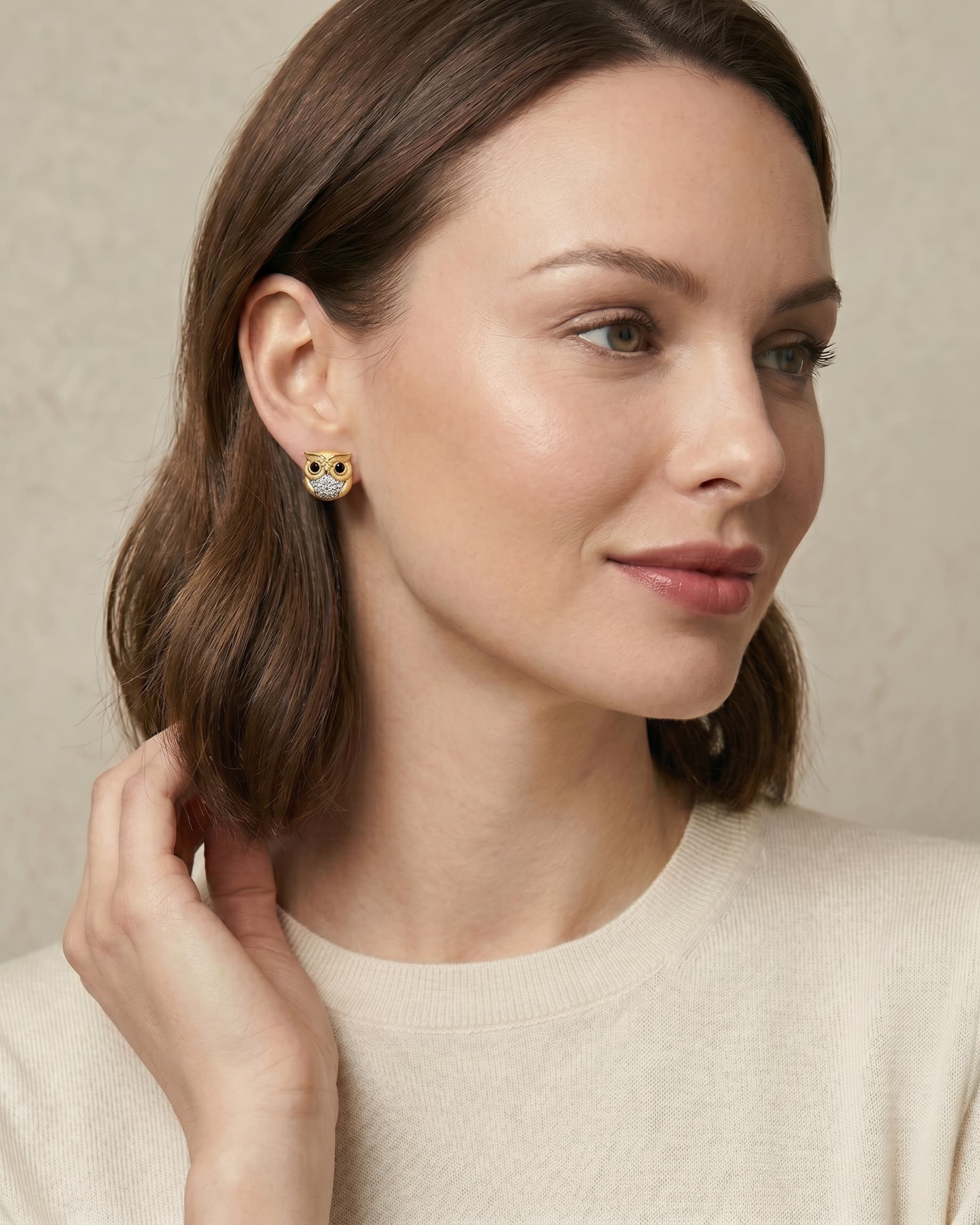Theiaura Nocturne Owl Stud Earrings - THEIAURA&CO.