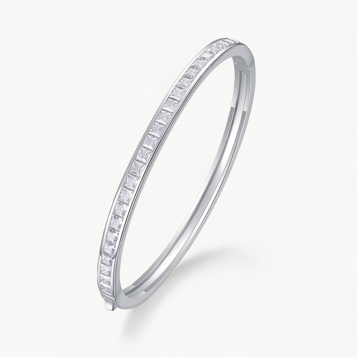 Theiaura Princess Moissanite Bangle Bracelet (8.1 Ct. Tw.) - THEIAURA&CO.
