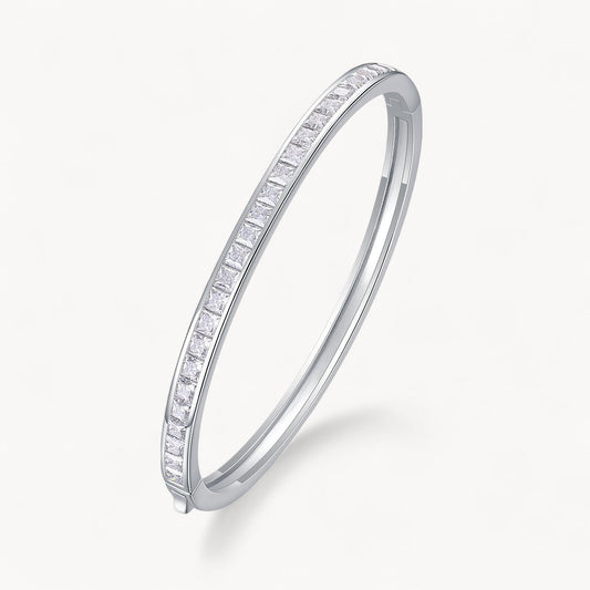 Theiaura Princess Moissanite Bangle Bracelet (8.1 Ct. Tw.) - THEIAURA&CO.