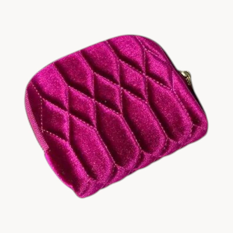 Theiaura Quilted Velvet Travel Jewelry Pouch