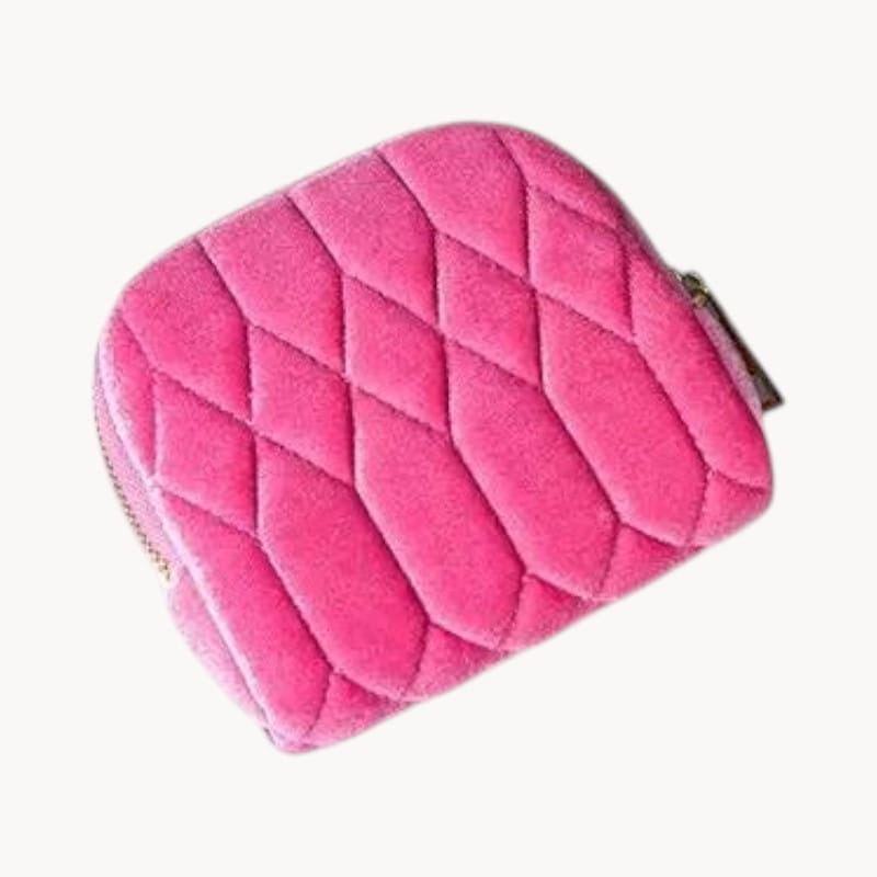 Theiaura Quilted Velvet Travel Jewelry Pouch