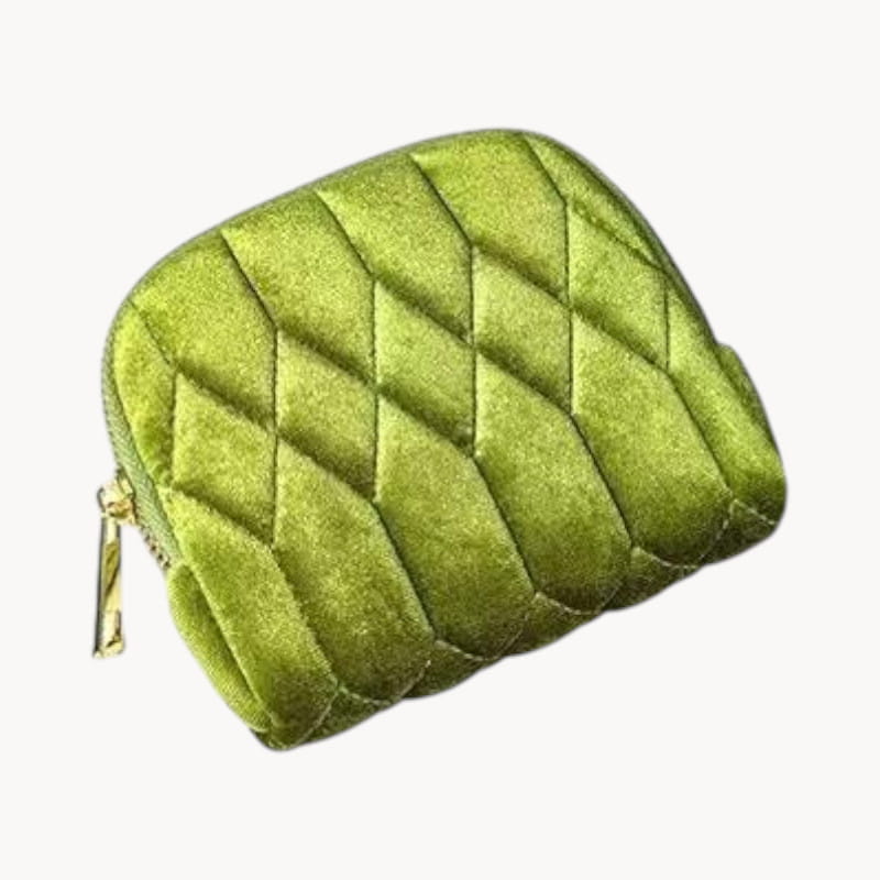 Theiaura Quilted Velvet Travel Jewelry Pouch