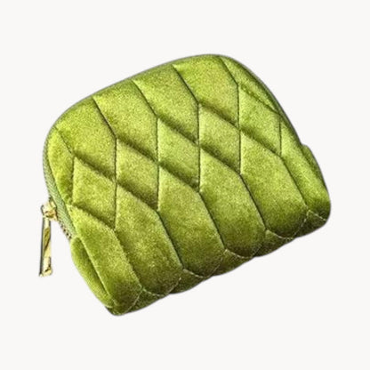 Theiaura Quilted Velvet Travel Jewelry Pouch
