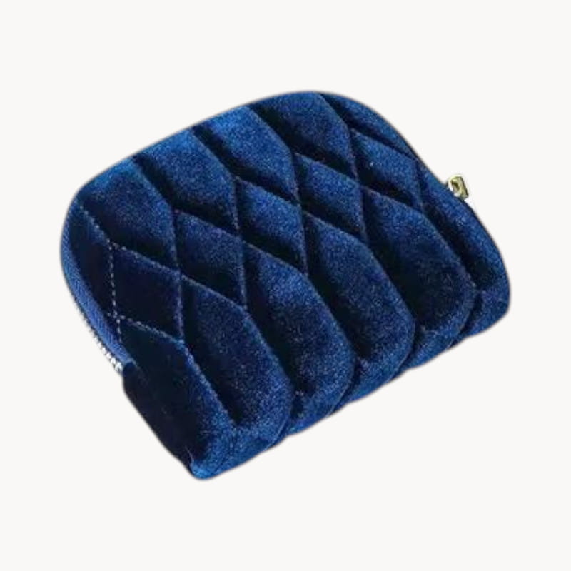 Theiaura Quilted Velvet Travel Jewelry Pouch