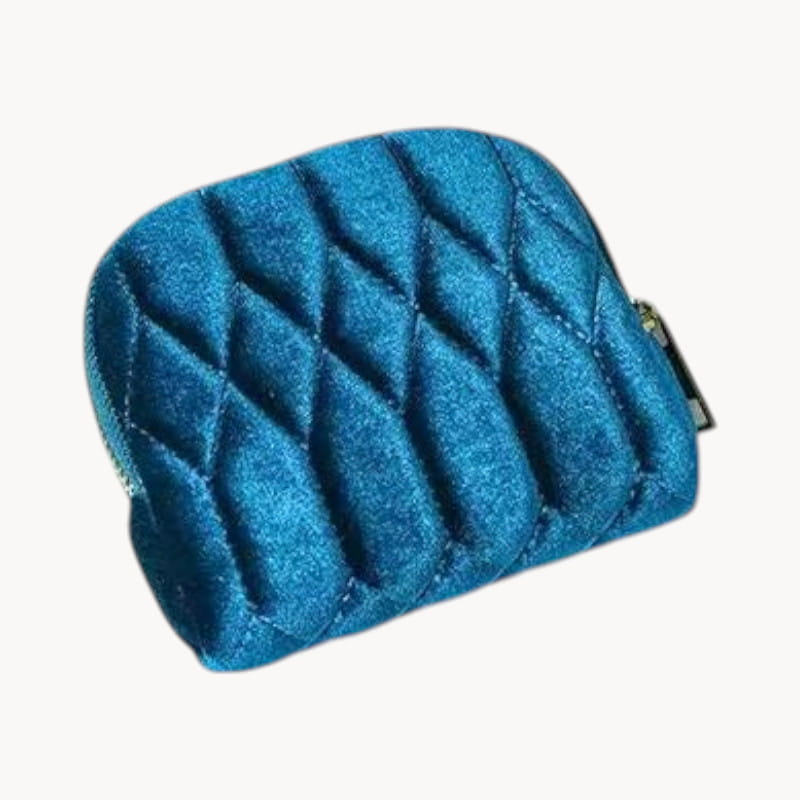 Theiaura Quilted Velvet Travel Jewelry Pouch
