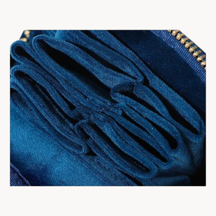 Theiaura Quilted Velvet Travel Jewelry Pouch