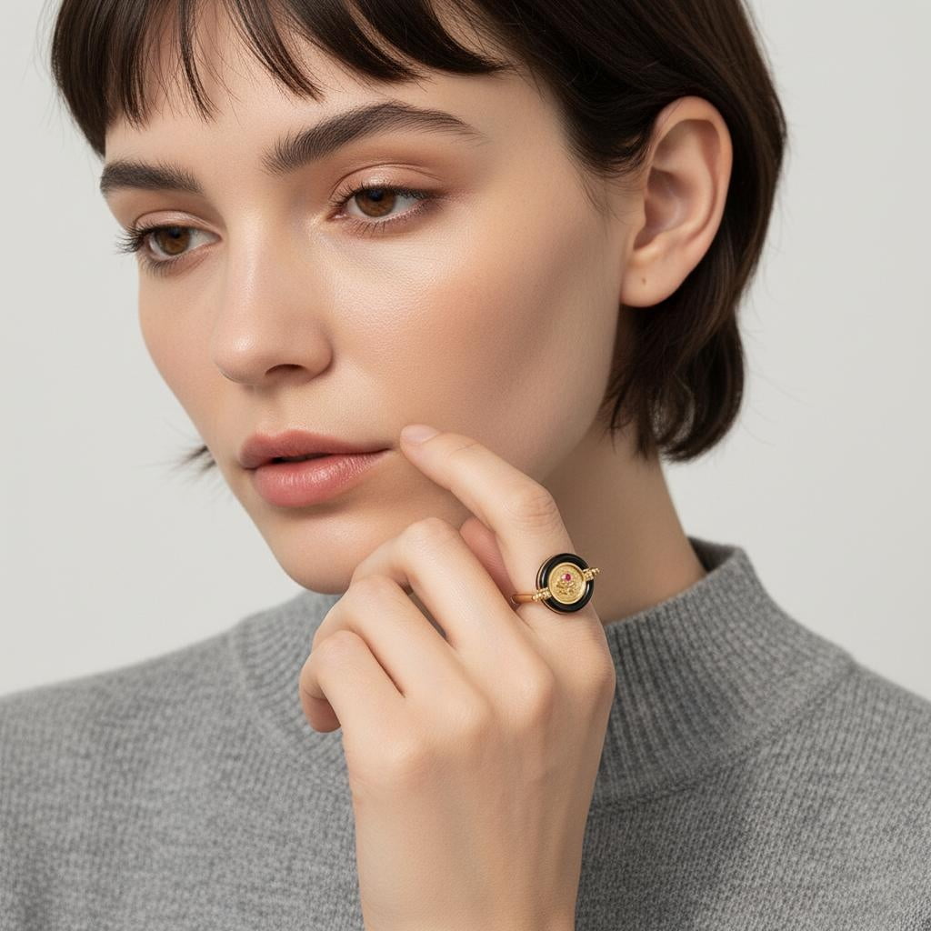 Theiaura Rosalia Medallion Ring