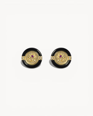 Theiaura Rosalia Medallion Stud Earrings - THEIAURA&CO.