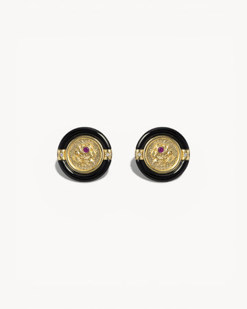 Theiaura Rosalia Medallion Stud Earrings - THEIAURA&CO.