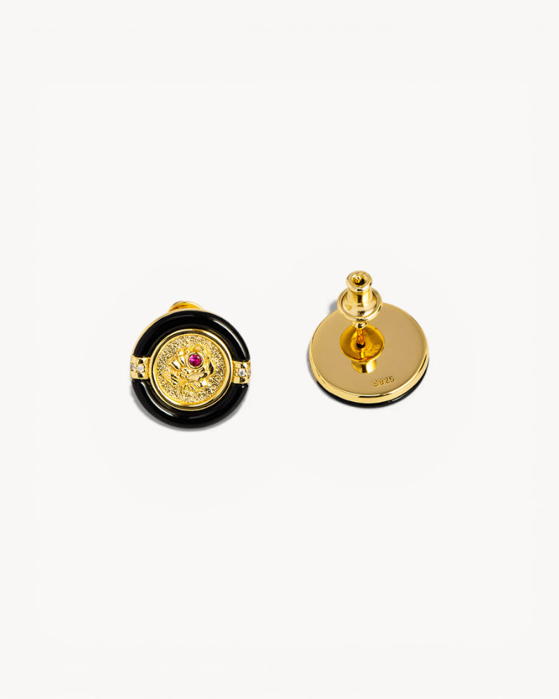 Theiaura Rosalia Medallion Stud Earrings - THEIAURA&CO.