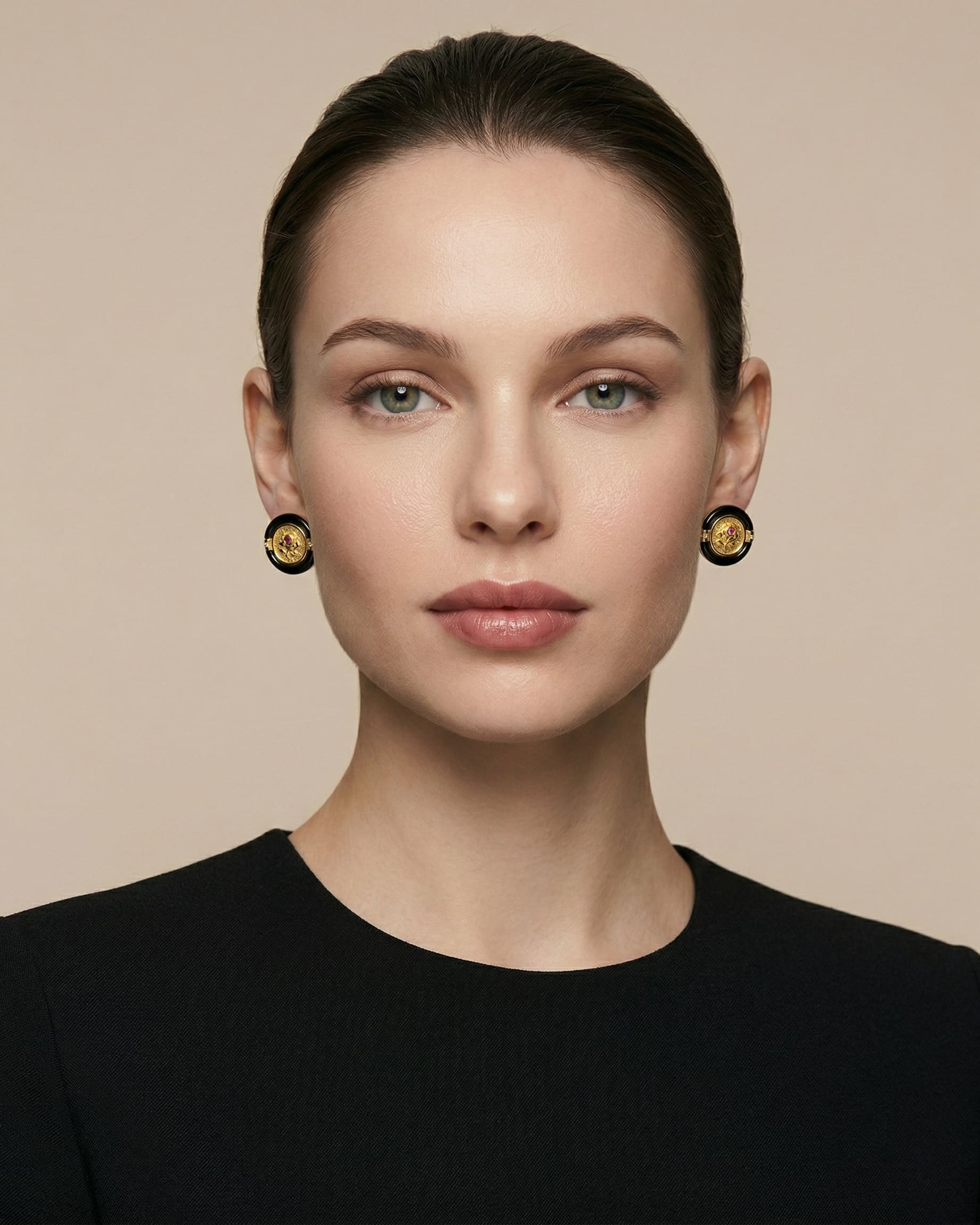 Theiaura Rosalia Medallion Stud Earrings - THEIAURA&CO.