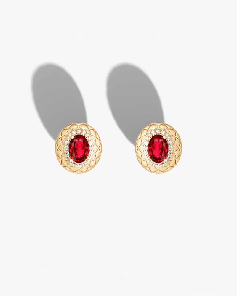 Theiaura Rouge Quilt Stud Earrings - THEIAURA&CO.