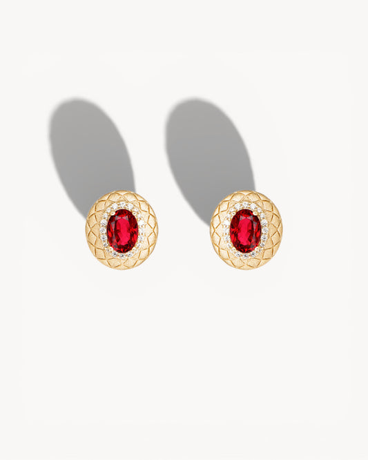 Theiaura Rouge Quilt Stud Earrings - THEIAURA&CO.