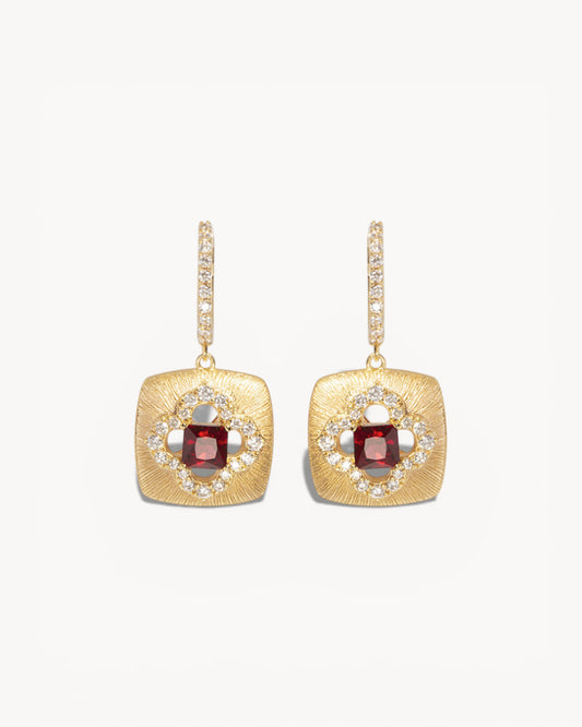 Theiaura Ruby Clover Drop Earrings - THEIAURA&CO.