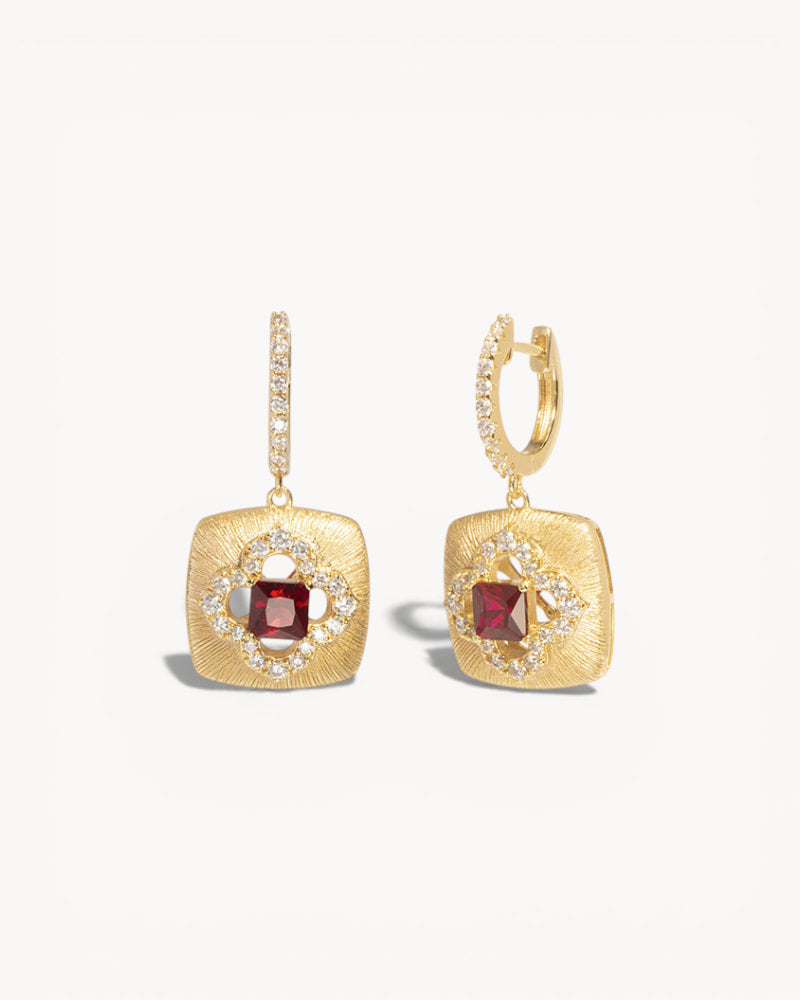 Theiaura Ruby Clover Drop Earrings - THEIAURA&CO.