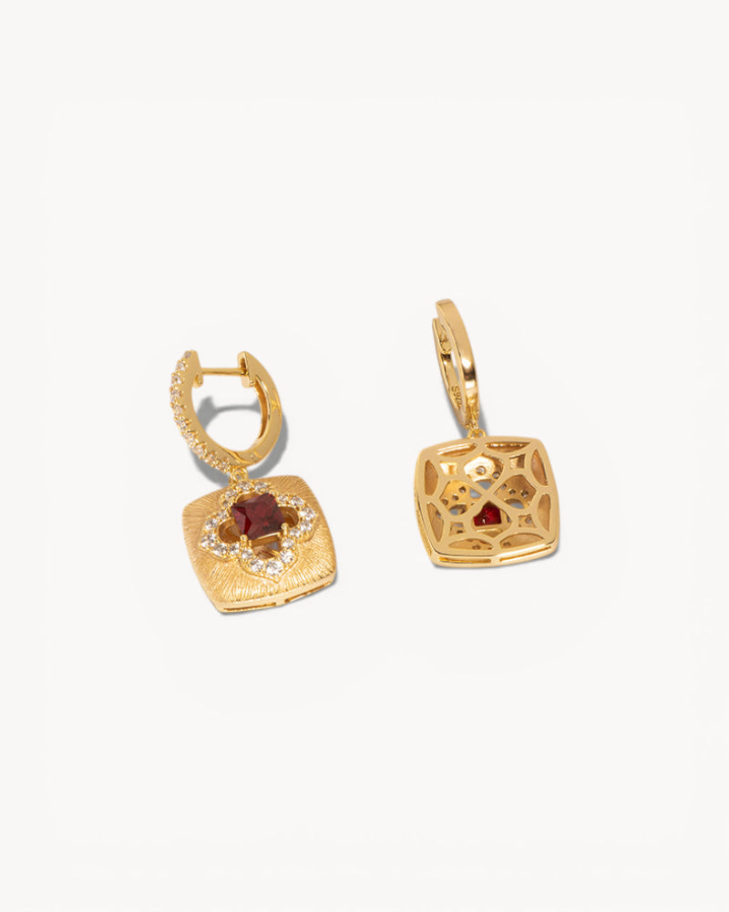Theiaura Ruby Clover Drop Earrings - THEIAURA&CO.