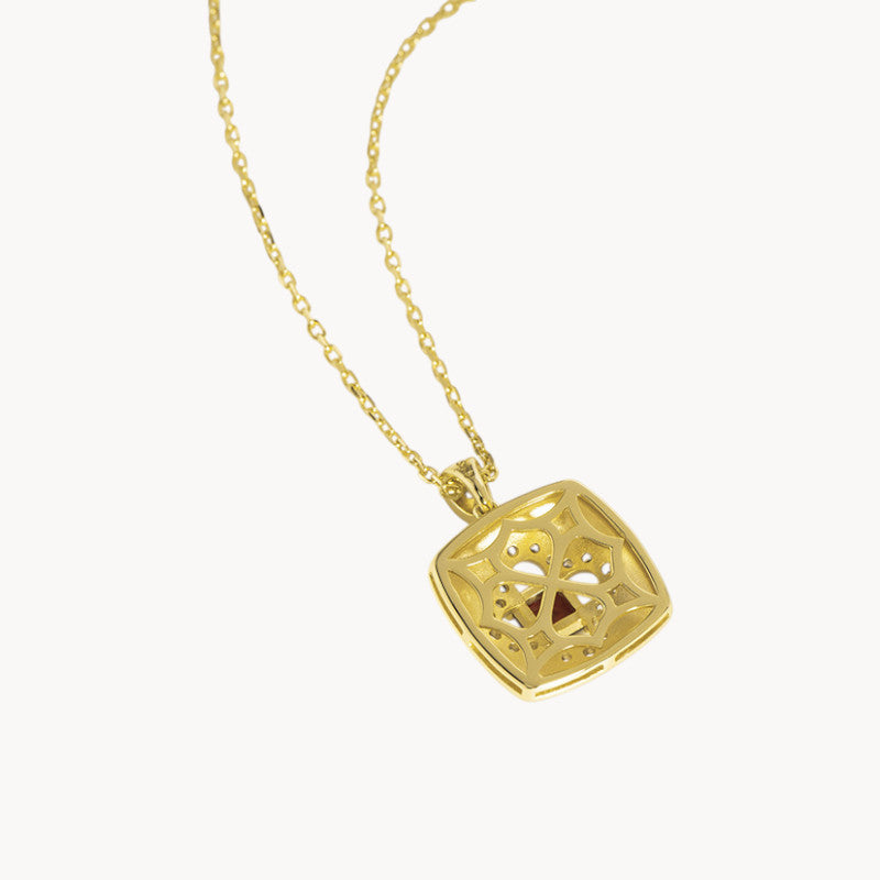 Theiaura Ruby Clover Pendant Necklace - THEIAURA&CO.
