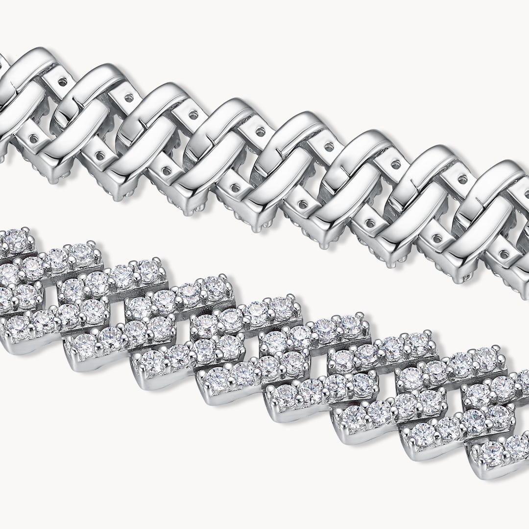 Theiaura Seraphina Moissanite Cuban Bracelet (5.0 - 5.6 Ct. Tw.) - THEIAURA&CO.