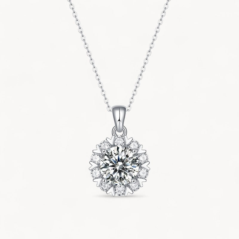 Theiaura Snowflake Moissanite Pendant Necklace (5 Ct.) - THEIAURA&CO.