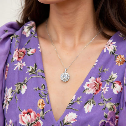 Theiaura Snowflake Moissanite Pendant Necklace (5 Ct.) - THEIAURA&CO.