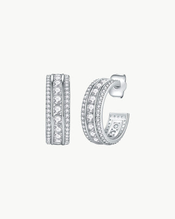 Theiaura Stardust Symphony Moissanite Hoop Earrings - THEIAURA&CO.