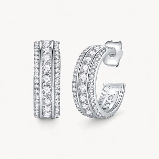 Theiaura Stardust Symphony Moissanite Hoop Earrings - THEIAURA&CO.