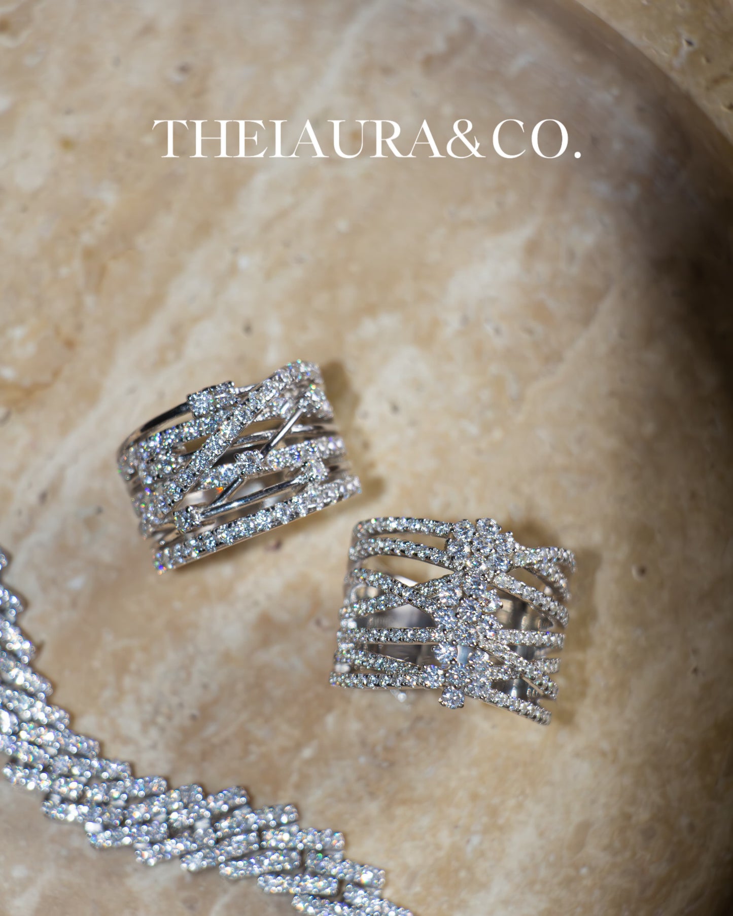 Theiaura Bague en moissanite Fleur enchantée