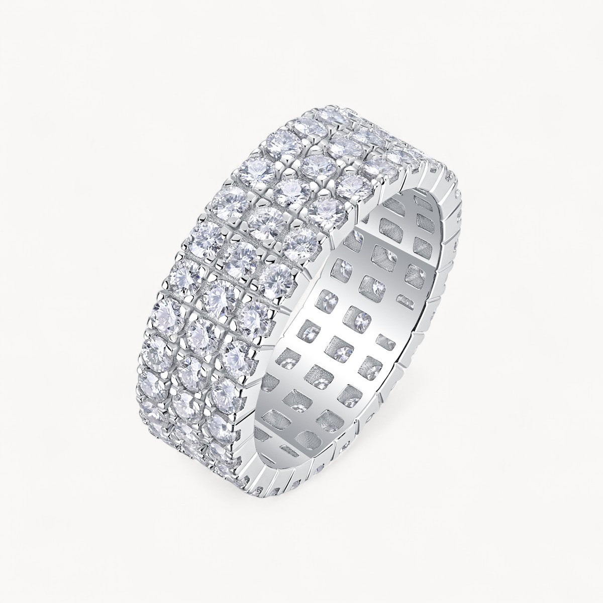 Theiaura Three Row Pavé Moissanite Ring (2.4 Ct. Tw.) - THEIAURA&CO.