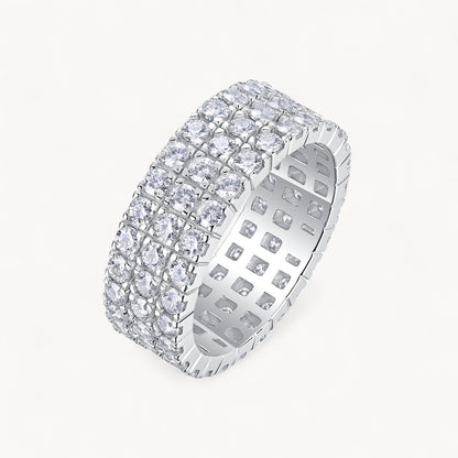 Theiaura Three Row Pavé Moissanite Ring (2.4 Ct. Tw.) - THEIAURA&CO.