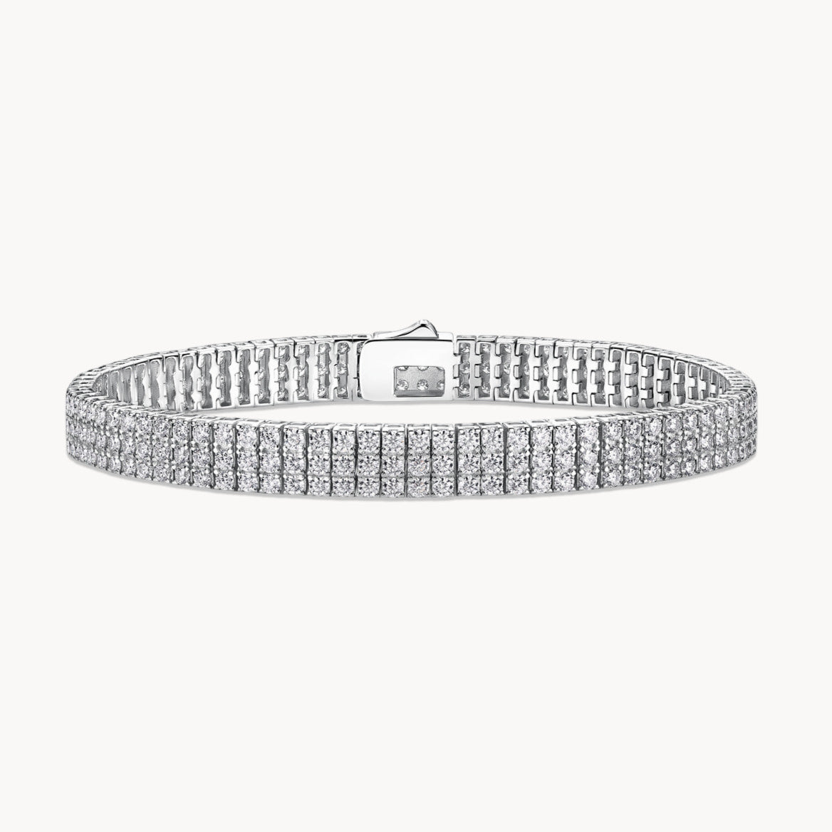 Theiaura Three-row 4-Prong 2.0mm Round Aura Moissanite Tennis Bracelet (7.2 Ct. Tw.) - THEIAURA&CO.