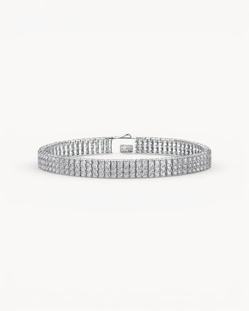 Theiaura Three-row 4-Prong 2.0mm Round Aura Moissanite Tennis Bracelet - THEIAURA&CO.