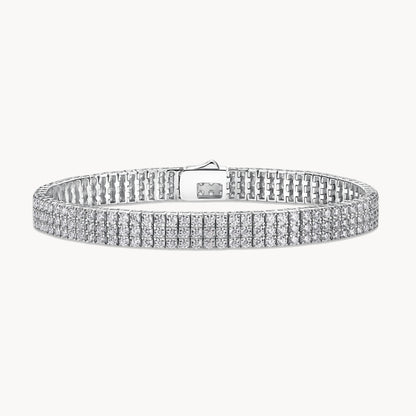 Theiaura Three-row 4-Prong 2.0mm Round Aura Moissanite Tennis Bracelet (7.2 Ct. Tw.) - THEIAURA&CO.