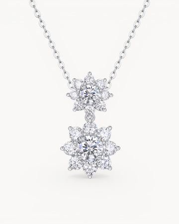 Theiaura Twin Sunflower Moissanite Pendant Necklace - THEIAURA & CO.