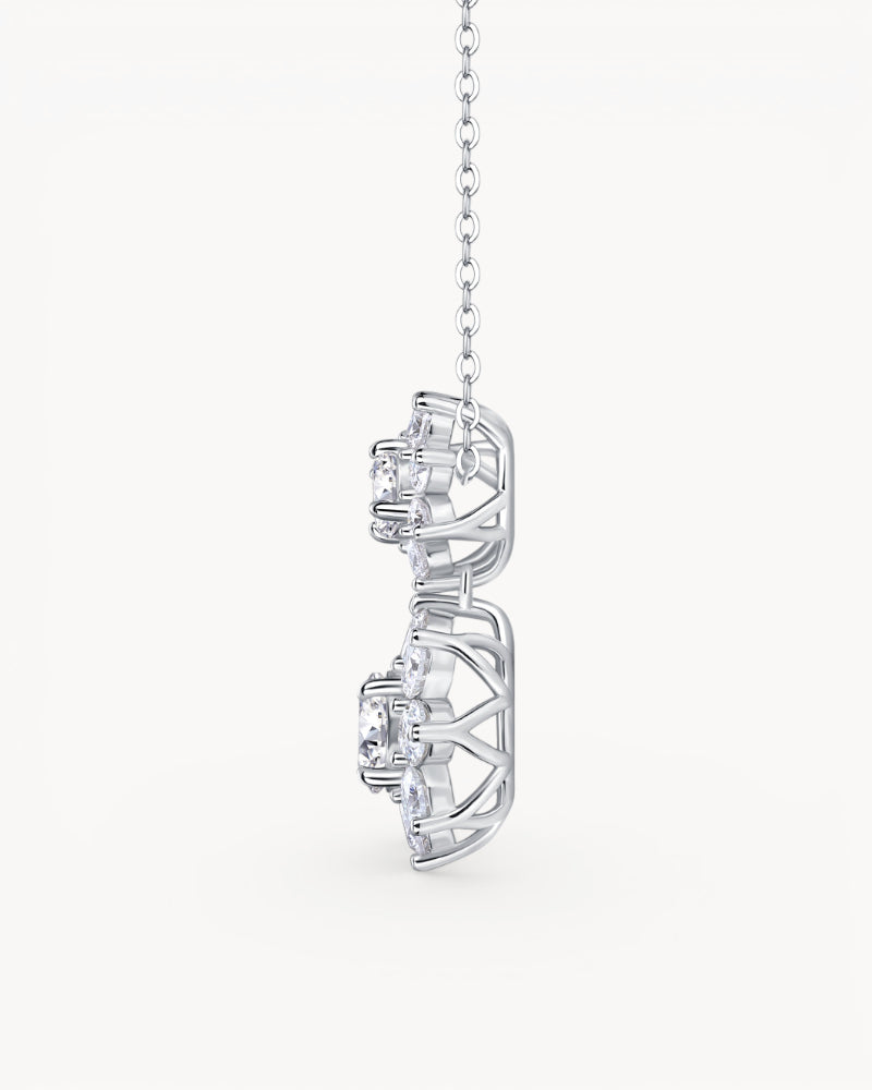 Theiaura Twin Sunflower Moissanite Pendant Necklace - THEIAURA & CO.