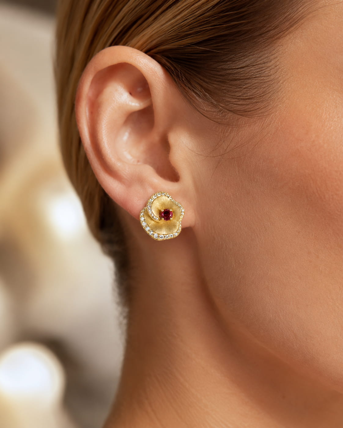 Theiaura Velvet Ember Stud Earrings - THEIAURA & CO.