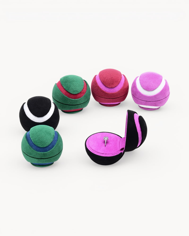 Theiaura Velvet Tennis Ball Ring Box - THEIAURA & CO.
