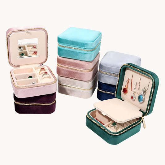 Theiaura Velvet Travel Jewelry Case