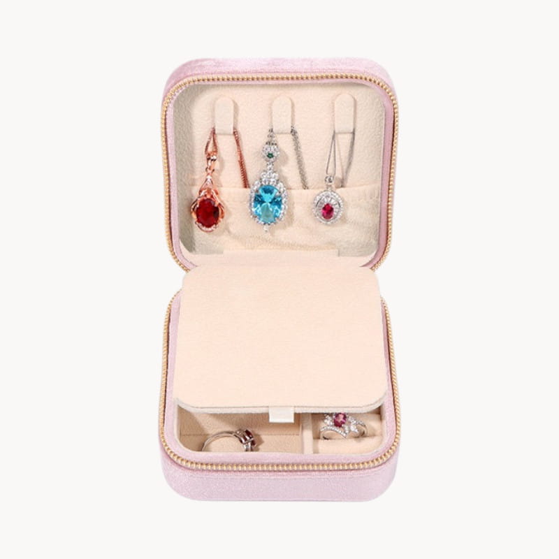 Theiaura Velvet Travel Jewelry Case