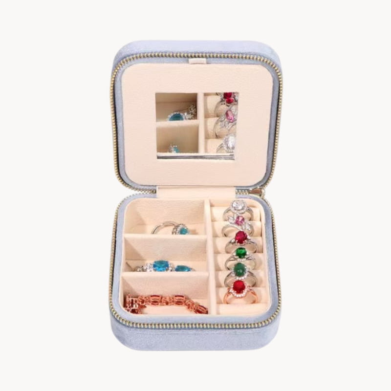 Theiaura Velvet Travel Jewelry Case