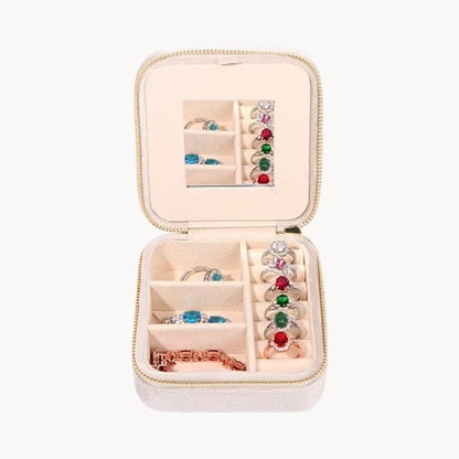 Theiaura Velvet Travel Jewelry Case