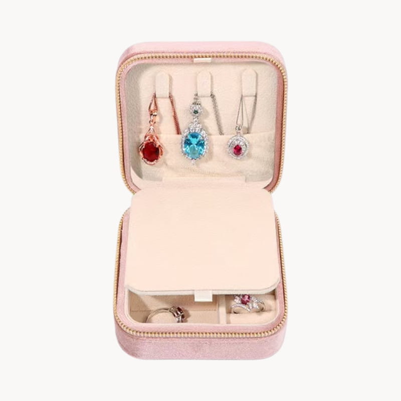 Theiaura Velvet Travel Jewelry Case