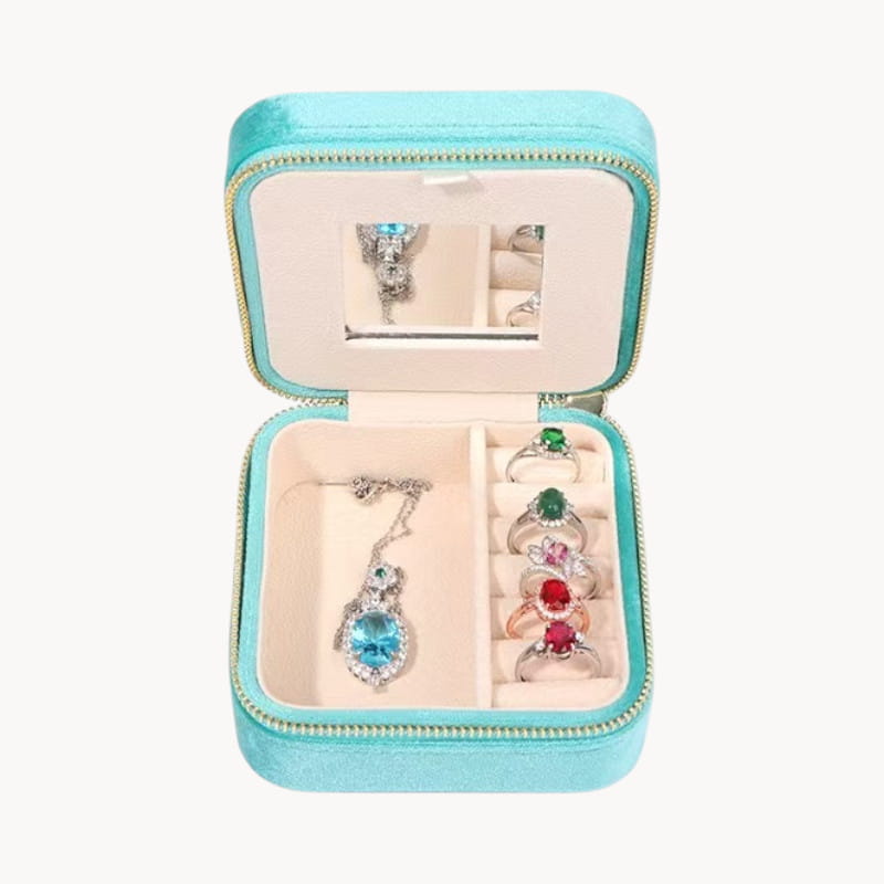 Theiaura Velvet Travel Jewelry Case